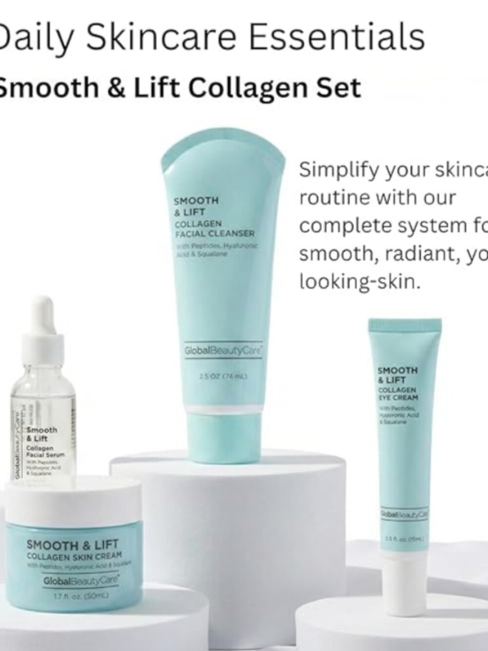Global Beauty Care Smooth & Lift Collagen Facial Serum Skincare (Pack of 2) - Picture 9 of 10